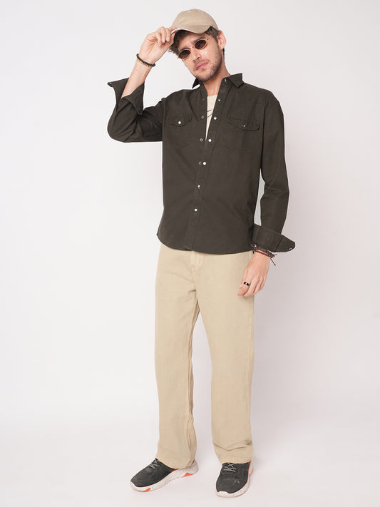 Smoked Cocoa Double Pocket Overshirt