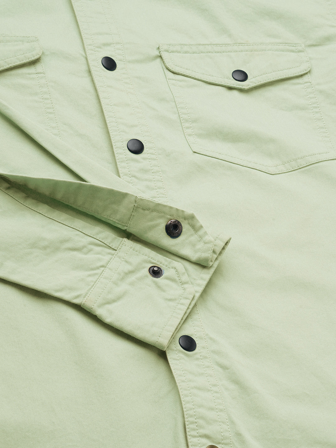 Pale Green Terrain Double Pocket Overshirt