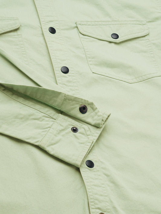 Pale Green Terrain Double Pocket Overshirt