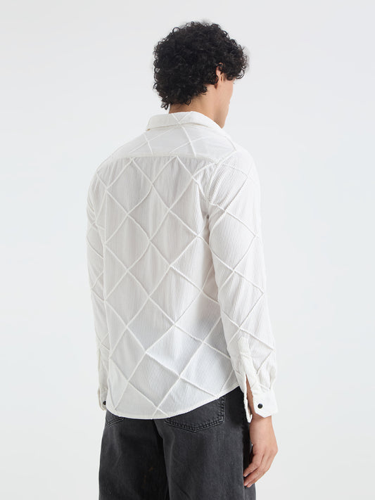 Snow White Textured Corduroy Shirt