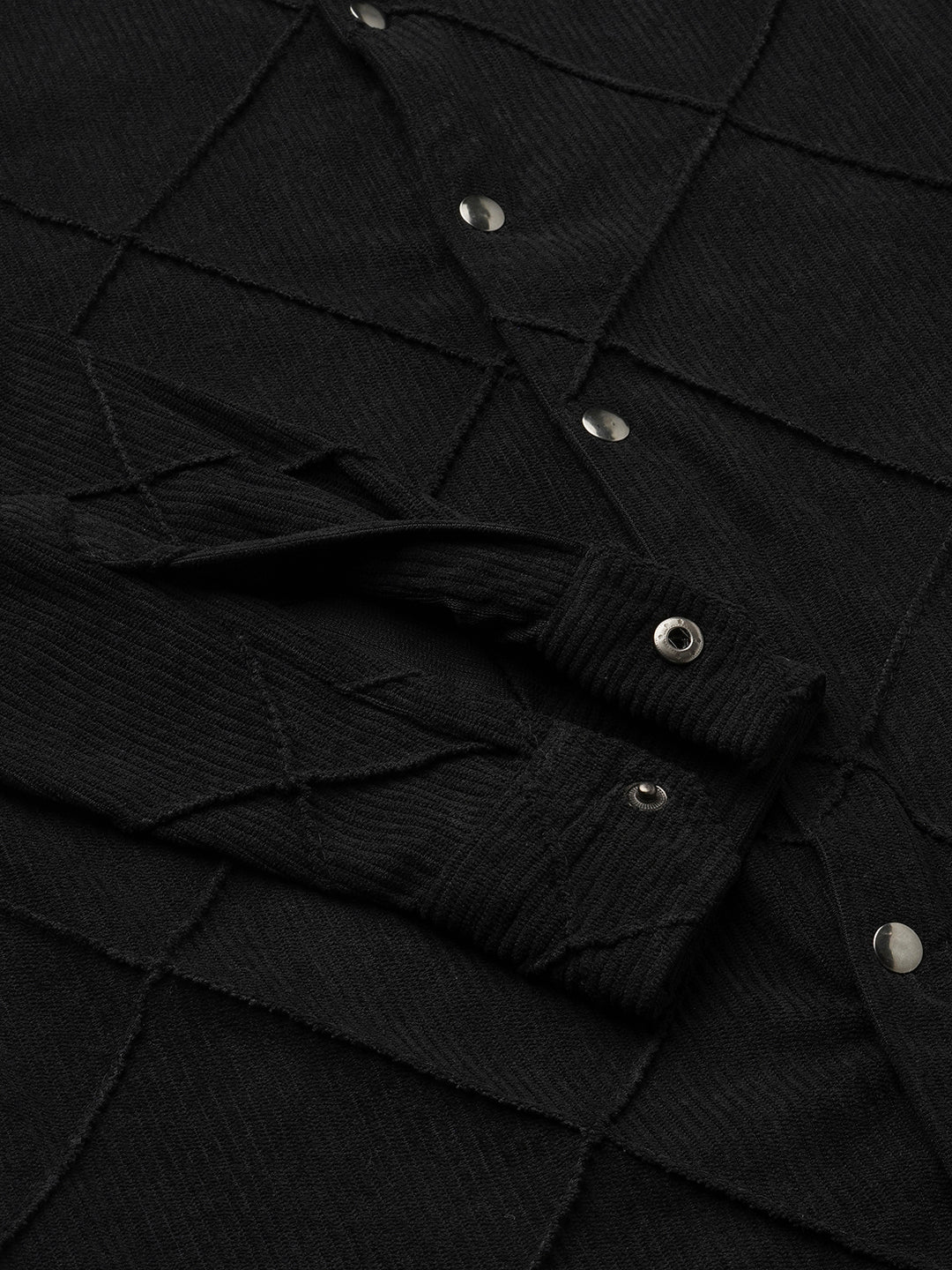 Black Nightline Diamond Stitch Corduroy Shirt