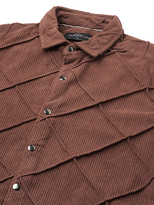 Rustic Diamond Embossed Corduroy Shirt