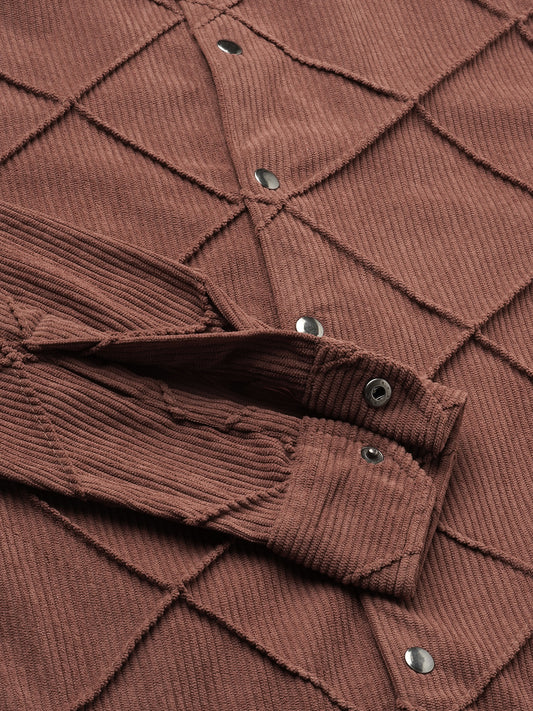 Rustic Diamond Embossed Corduroy Shirt