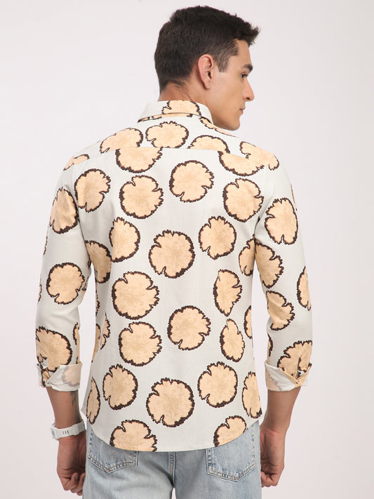 Sage Grey Botanical Bloom Shirt