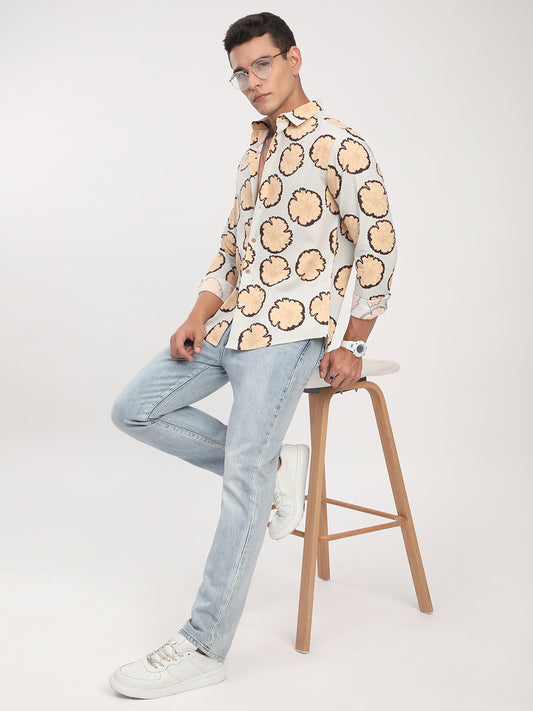Sage Grey Botanical Bloom Shirt