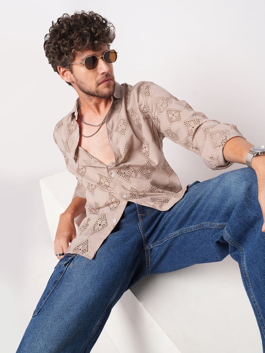 Rose Dust Artisan Stitch Schiffli Shirt