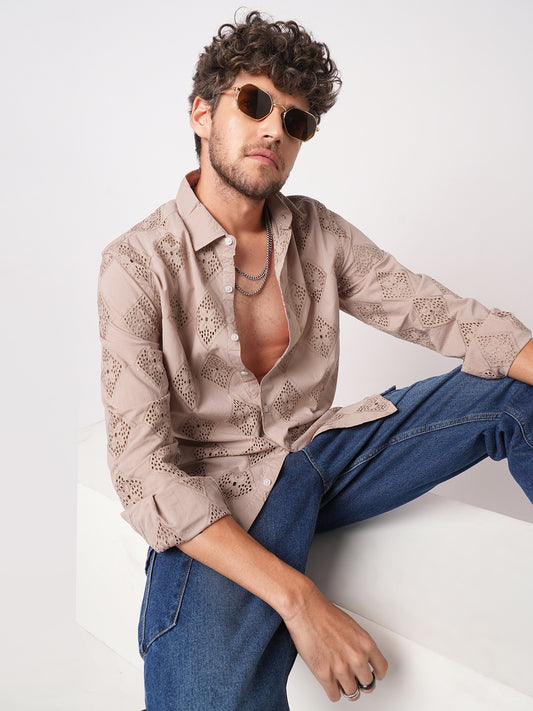 Rose Dust Artisan Stitch Schiffli Shirt