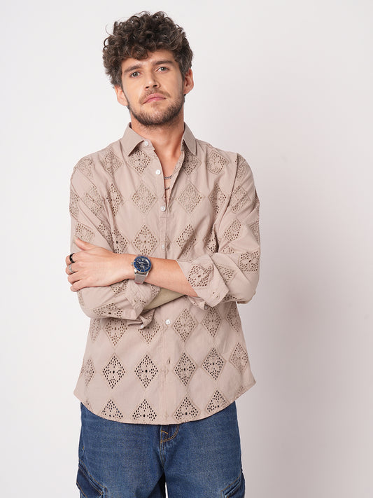 Rose Dust Artisan Stitch Schiffli Shirt