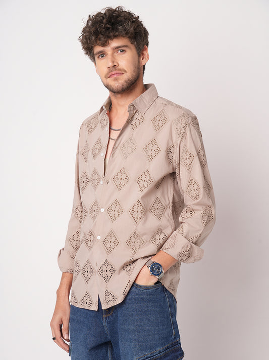 Rose Dust Artisan Stitch Schiffli Shirt