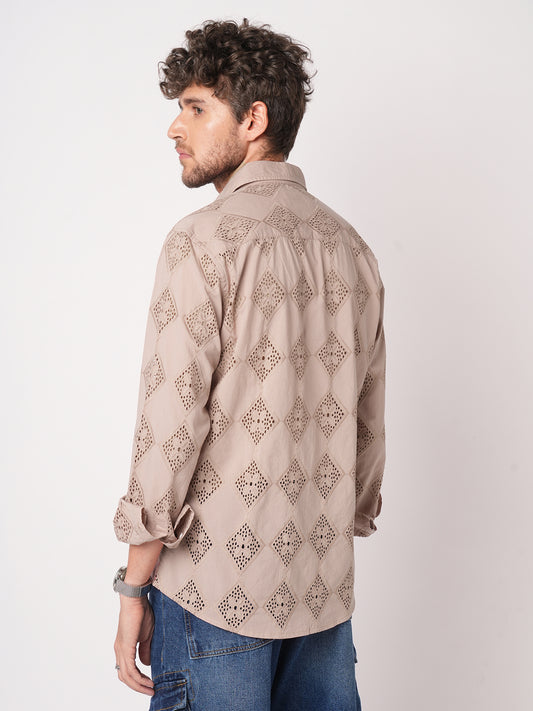 Rose Dust Artisan Stitch Schiffli Shirt