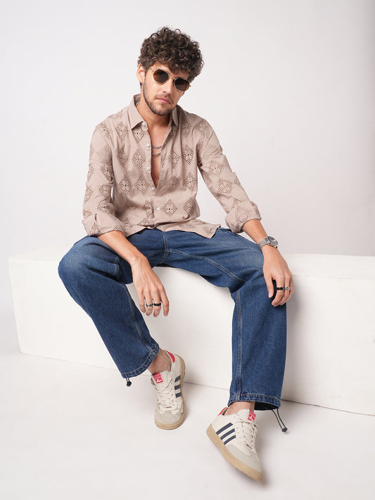 Rose Dust Artisan Stitch Schiffli Shirt