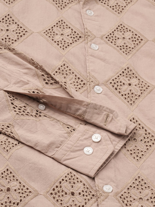 Rose Dust Artisan Stitch Schiffli Shirt