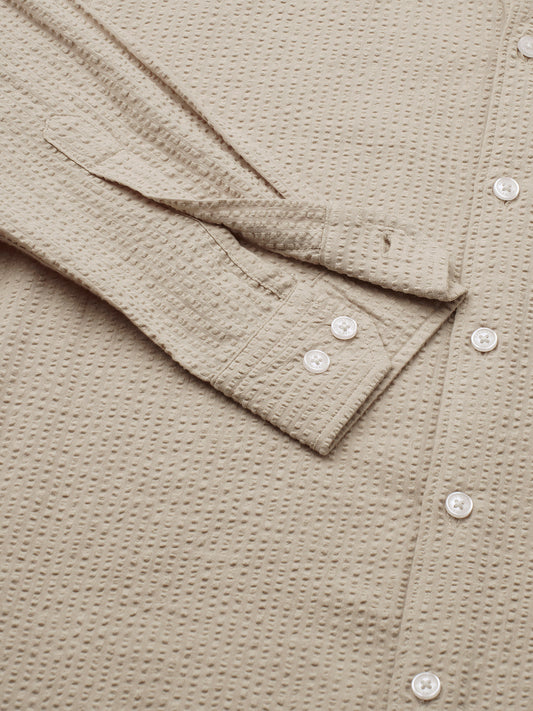 Pearl Beige Seersucker Shirt