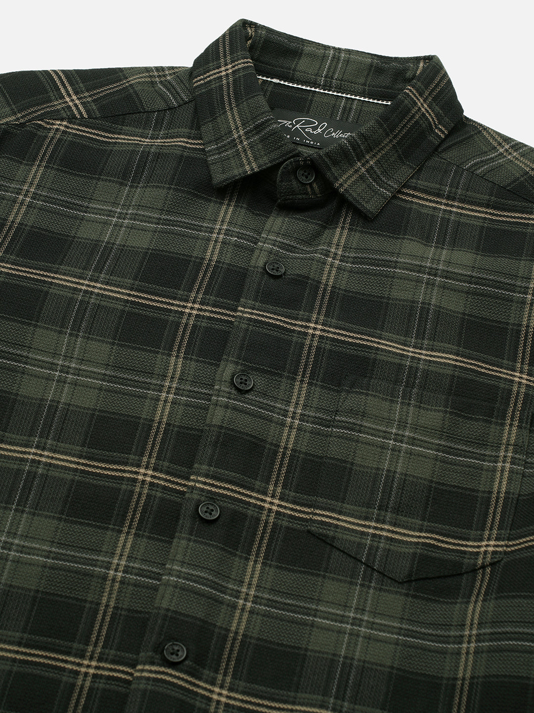 Premium Cotton Olive & Black Tartan Checked Shirt
