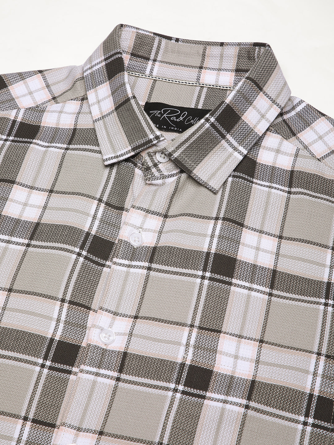 Grey Elegant Plaid Checks Shirt