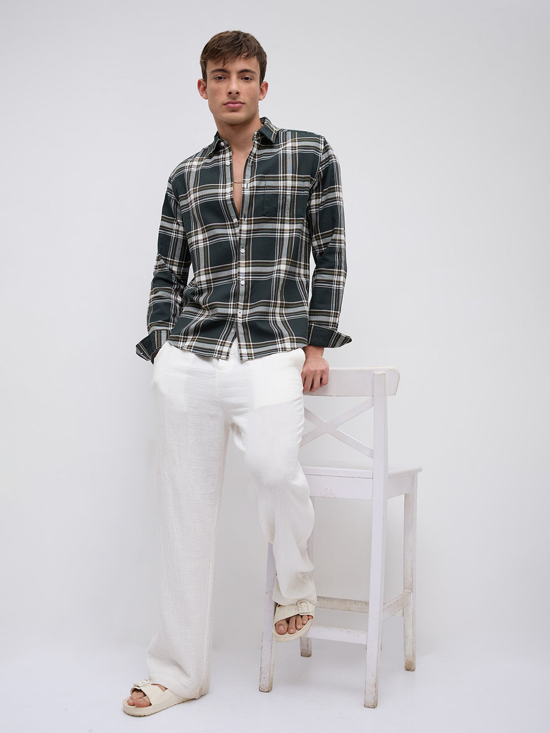 Emerald GreenStatement Casual Check Shirt
