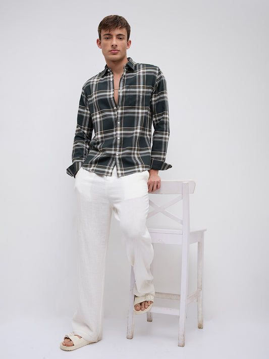Emerald GreenStatement Casual Check Shirt