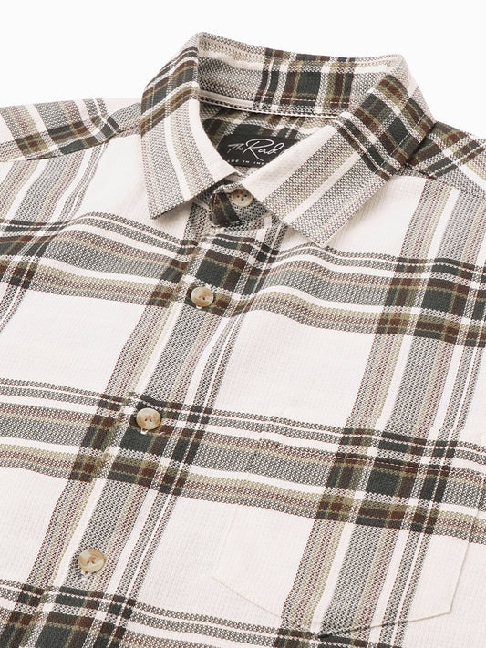 Premium Cotton Classic Ivory Broad Checks Shirt