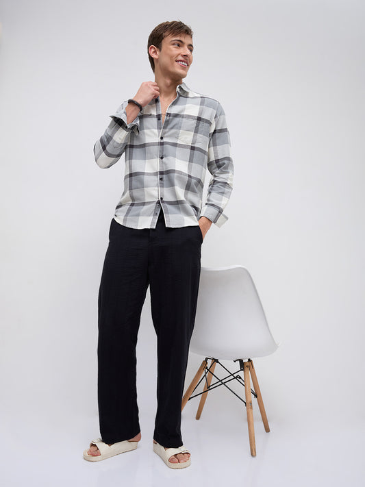 Moonmist Grey Statement Check Shirt