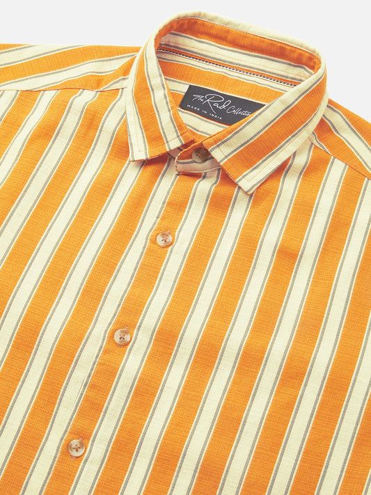 Sunset Orange Vertical Stripe Shirt