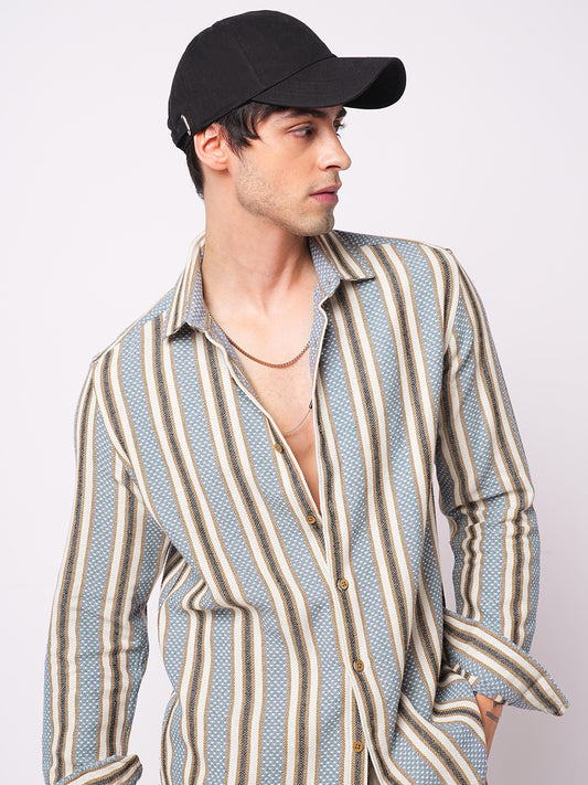 Blue Atlas Loom Striped Shirt