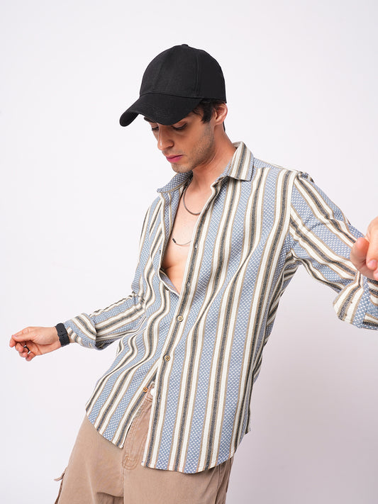 Blue Atlas Loom Striped Shirt