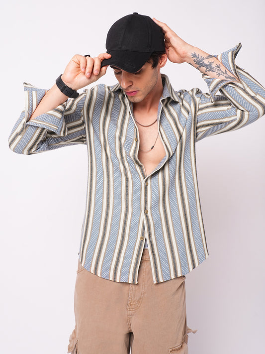 Blue Atlas Loom Striped Shirt