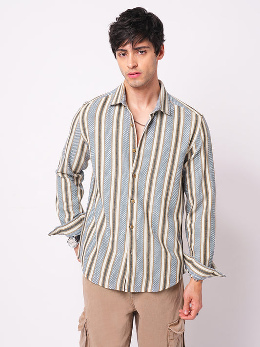 Blue Atlas Loom Striped Shirt