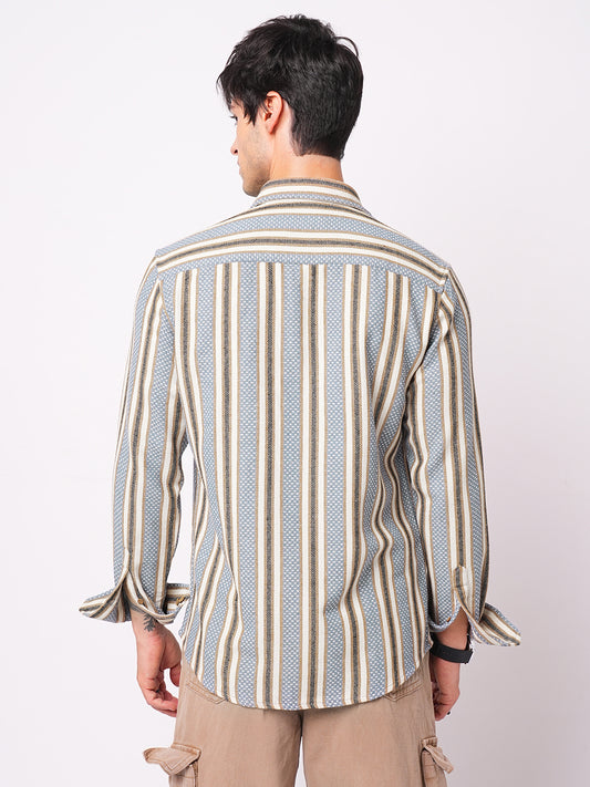 Blue Atlas Loom Striped Shirt