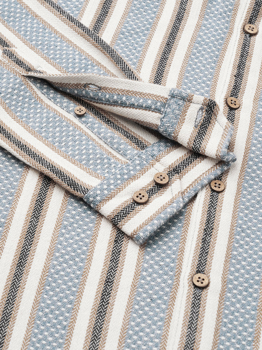 Blue Atlas Loom Striped Shirt