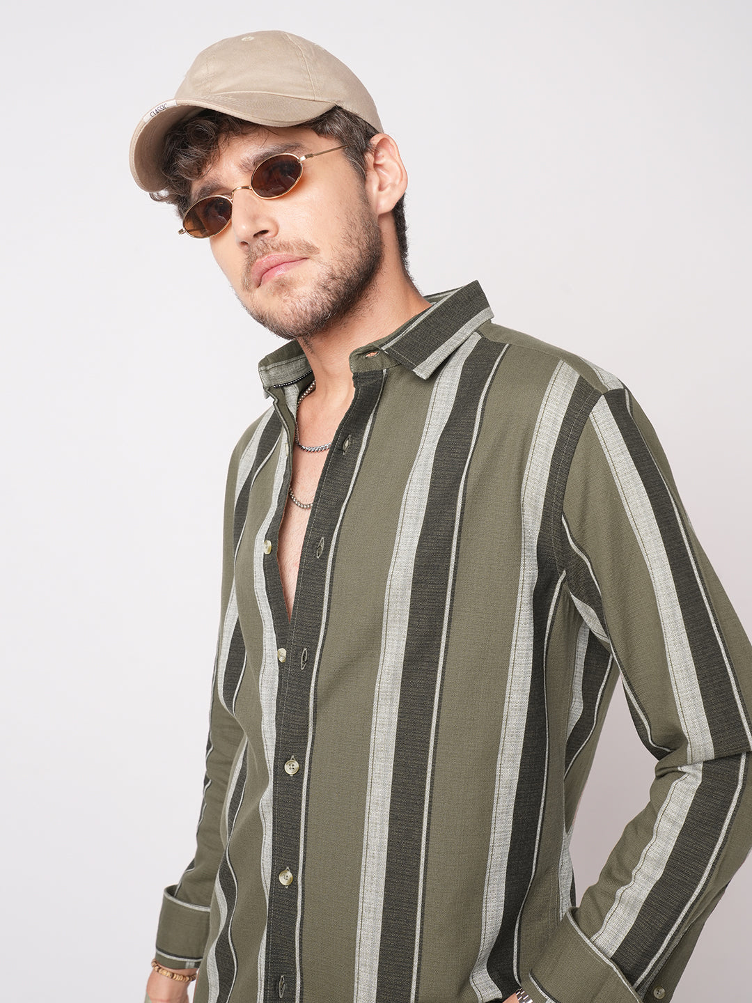 Earthy Brown Sylvan Striped Shirt
