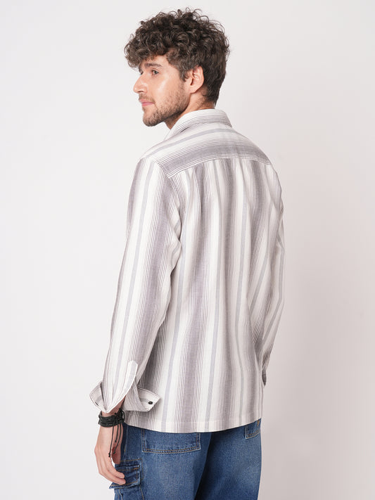 Contrast Echo Stripescape Double Pocket Shirt