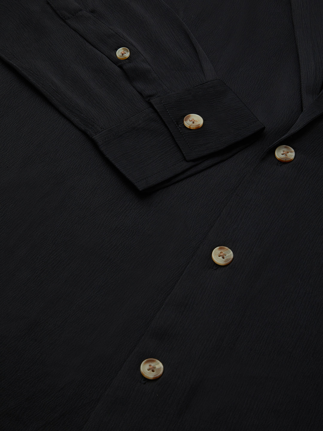 Low key Luxe Black Lapel Collar Oversized Shirt