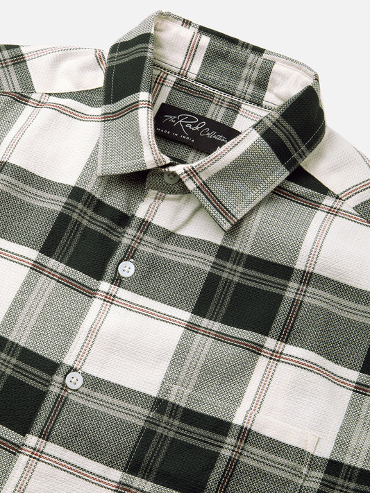 Premium Cotton Ivory Forest Plaid Checks Shirt