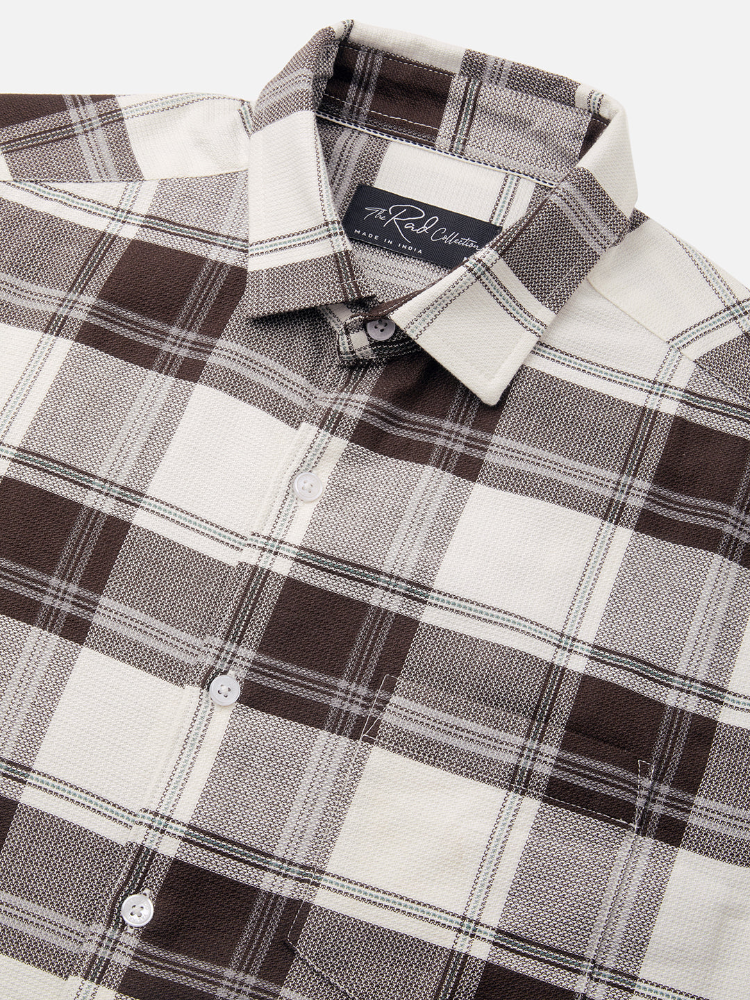 Premium Cotton Classic White & Brown Tartan Checks