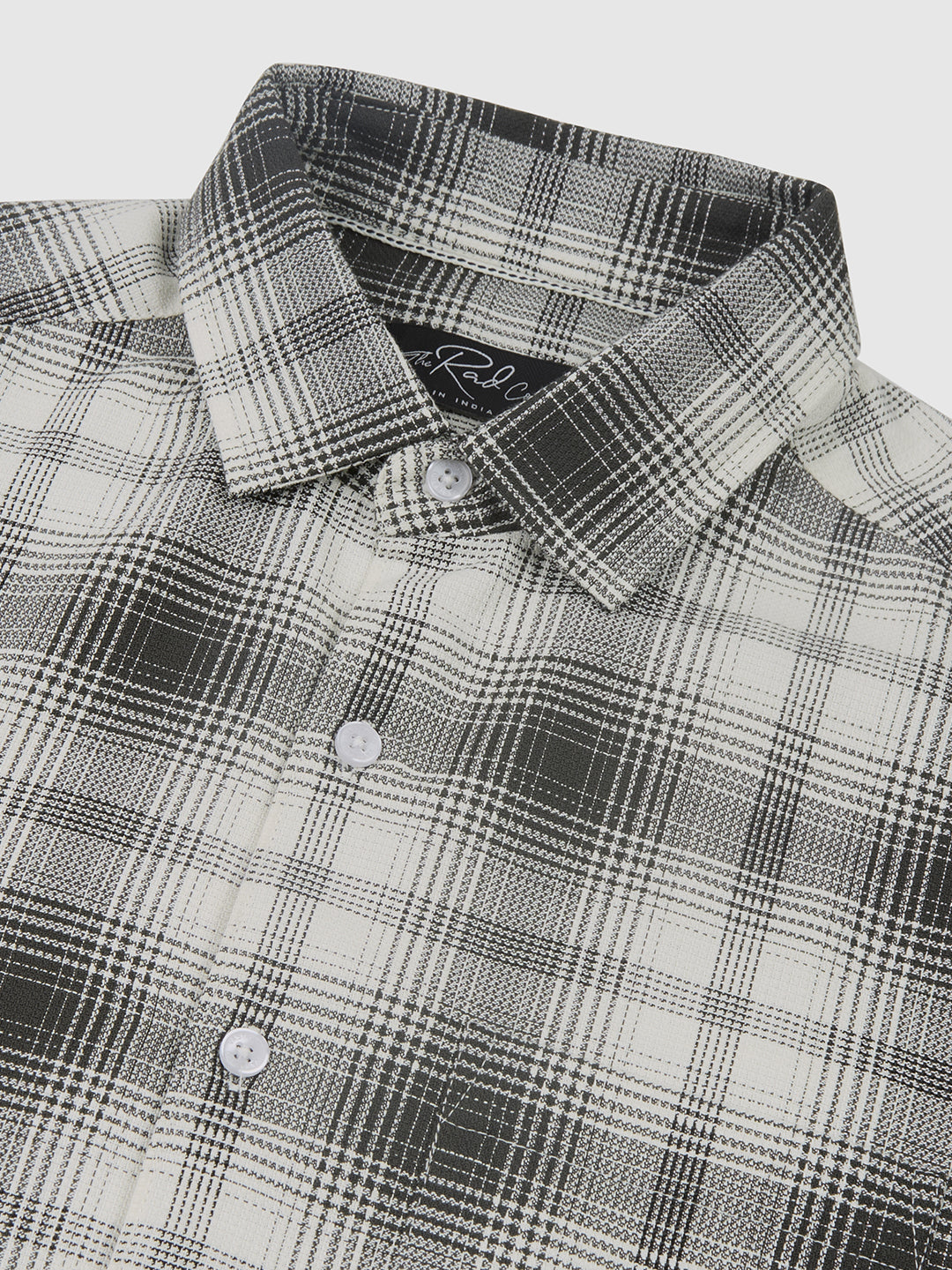 Premium Cotton Exquisite White & Olive Plaid Checks Shirt