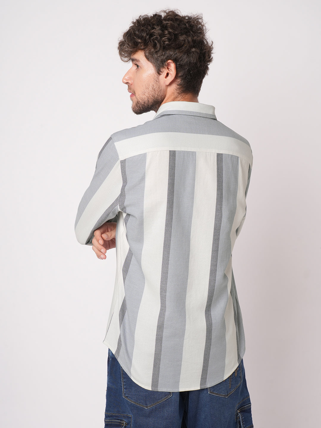 Premium Cotton Classic Dual Tone Broad Stripes Shirt