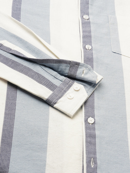 Premium Cotton Classic Dual Tone Broad Stripes Shirt