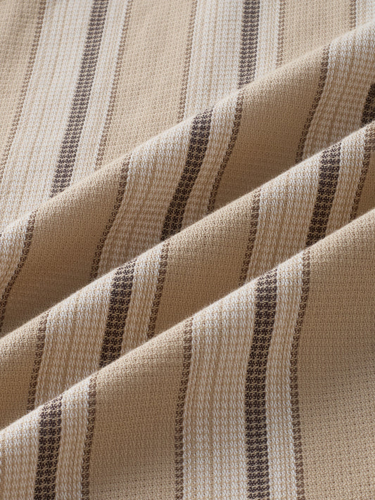Retro Vibe Beige Stripes Shirt