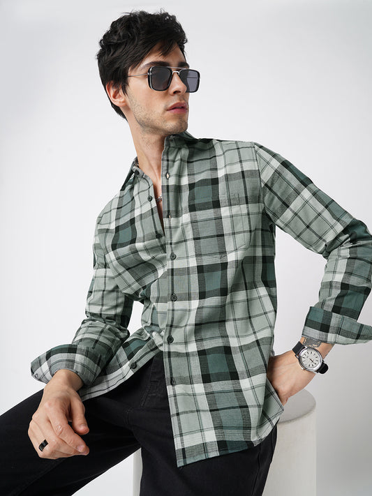 Evergreen Matrix Plaid Checks Shirt