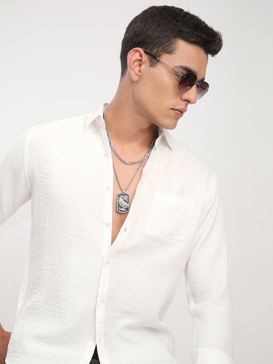 Snow White Crinkled Shirt