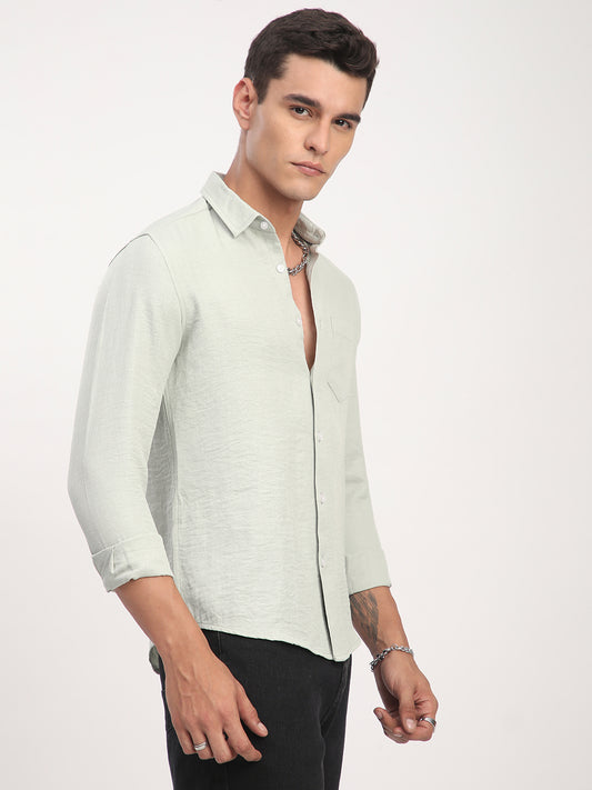 Sage Green Minimalist Solid Shirt