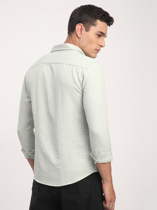 Sage Green Minimalist Solid Shirt