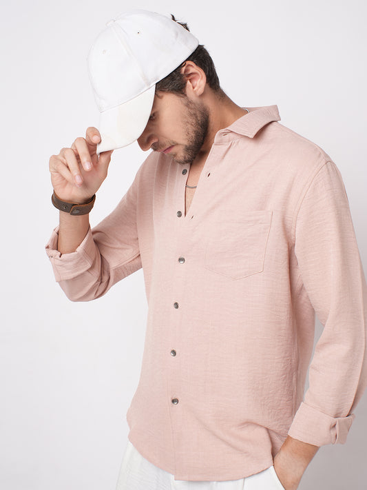 Powder Pink Everyday Crinkled Shirt