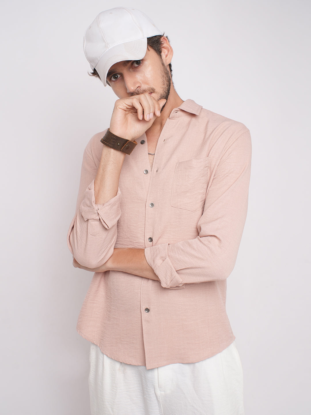Powder Pink Everyday Crinkled Shirt