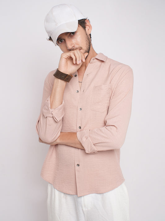 Powder Pink Everyday Crinkled Shirt
