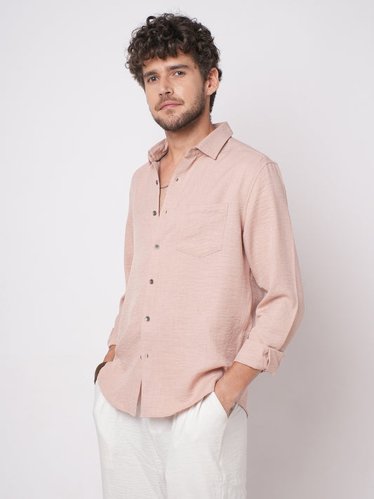 Powder Pink Everyday Crinkled Shirt