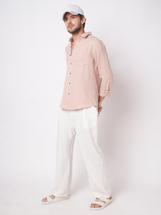 Powder Pink Everyday Crinkled Shirt