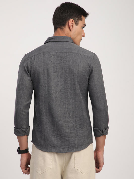 Fuscous Grey Minimalist Solid Shirt