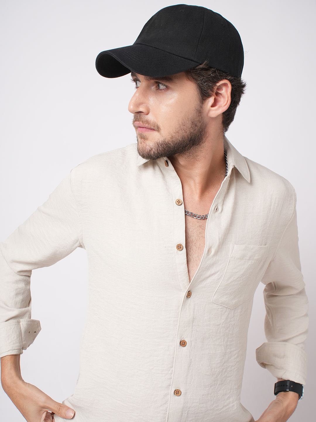 Stone Beige Everyday Crinkled Shirt